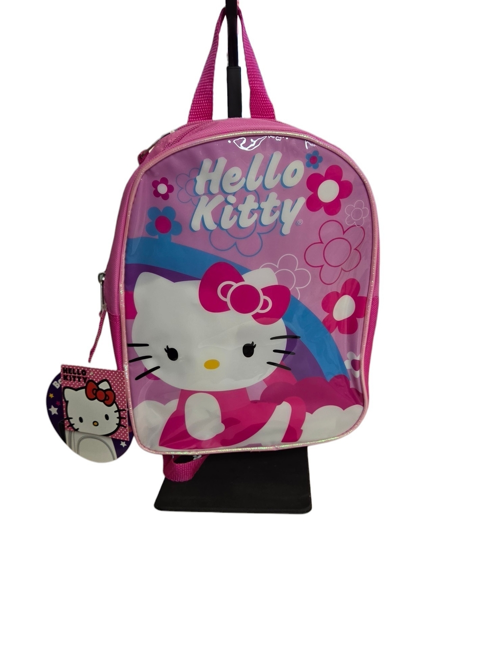 Hello Kitty Pink Girl's Backpack With Attached Hood